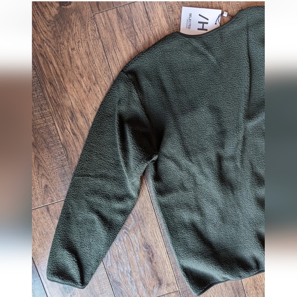 Selected / Homme Derek Crew Neck Sweatshirt Rosin Green Size Large NWT 100% Poly - Picture 15 of 16